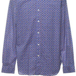 Ralph Lauren Men's Blue and Orange Geometric Shirt